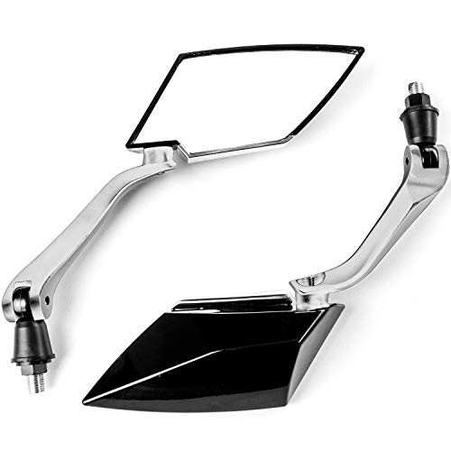 Krator MRR-149 Black Motorcycle Mirror Adapter (Universal for Street Bike, Sportbike, Naked Bike, Cruiser, Chopper, Scooter, Moped, ATV 8mm 10mm Bolt s) Pair)