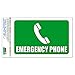 Emergency Phone SLAP-STICKZ(TM) Premium Laminated Sticker Sign