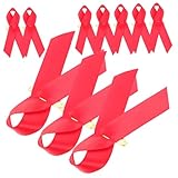 NUOBESTY 50 Piezas De Cinta Y Pin De Sida Cinta Roja De Solapa De Violencia Doméstica Pin De Cinta Extraíble Cinta De Recaudación De Fondos Portátil Pin De Solapa De Concientización Y