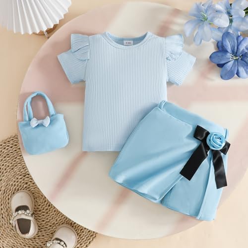 Camisetas de manga corta y faldas para niñas pequeñas que buscan comodidad 2