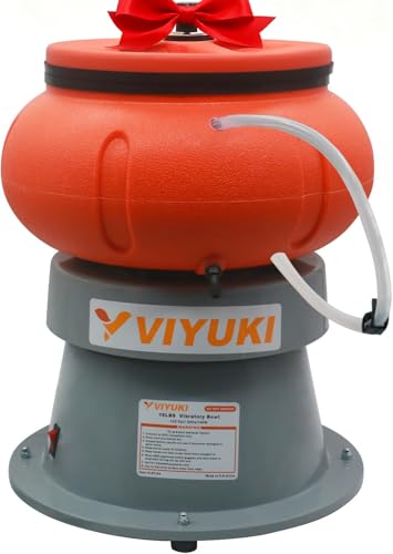 VIYUKI Electric 18LBS Vibratory Tumbler Bowl Tumbling Polishing Machine - Polishing Metal Parts (18LBS)