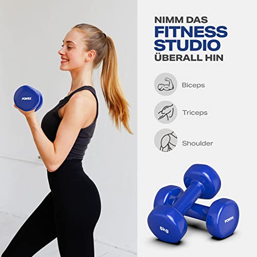 Kurzhanteln POWRX Vinyl Hanteln Set für Fitness und Gymnastik