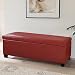 BELLEZE 48" inch Ottoman Bench Top Storage Living Room Bed Home Leather Rectangular, Red
