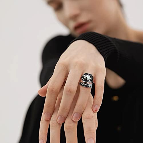 Cawsug Adjustable Cross Spoon Rings For Women Silver Vintage Boho Statement Floral Design Victorian Thumb Handmade Jewelry (Cross, Adjustable) #TOP3