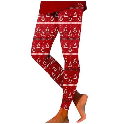Bauzuoyo Medias para mujer, diseño navideño, leggins de Navidad, ajustados, cómodos, leggins de invierno, moda al aire libre, pantalones de ocio, fitness, yoga, entrenamiento, capa base, pantalones