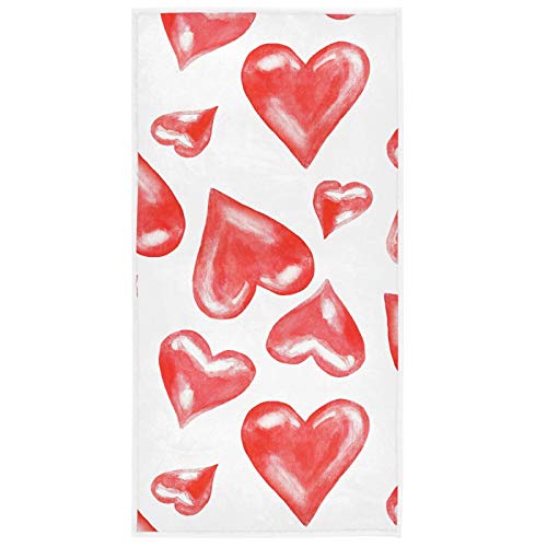 Vdsrup Sweet Love Hearts Hand Towels Happy Valentines Day Bathroom Towel Soft Small Bath Towels Kitchen Tea Dish Guest Towel Portable Washcloths Housewarming Gifts 16 X 30 In #TOP9