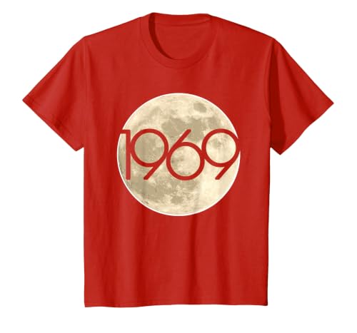 50th Anniversary Apollo 11 1969 Moon Landing T-Shirt, Youth, Red, Medium