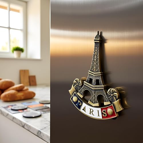 Imán metálico 3D Torre Eiffel souvenir París miniatura 5