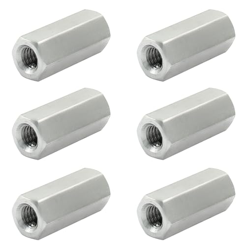 Écrous d'accouplement M6 hexagonaux 25mm en inox pour réparer et aligner vos filetages