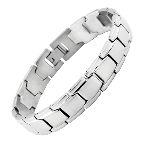 KYOSI Stainless Steels Mens Bracelet Silver Links for Men Fashion Jewelry Bracelet 8.26 inches