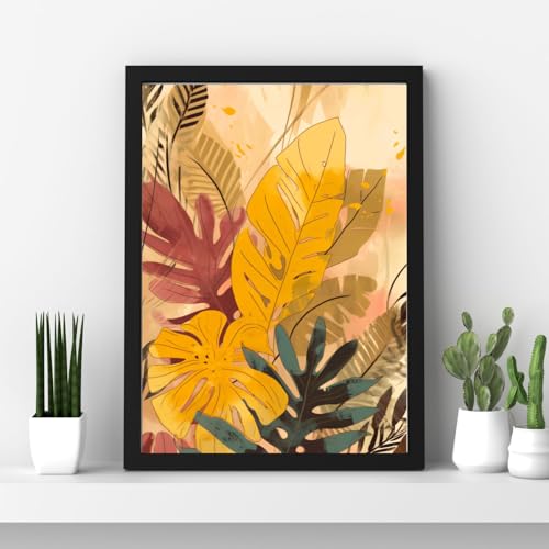Feuilles tropicales dorées Spiffing Prints Tropical Radiance III cadre petit format