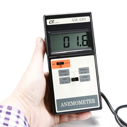 i-POOK DIGITAL ANEMOMETER AM-4201 Portable Vane Anemometer air velocity Wind Speed Meter 0.4 to 30.0 m/s, Resolution: 0.1 m/s made in Taiwan