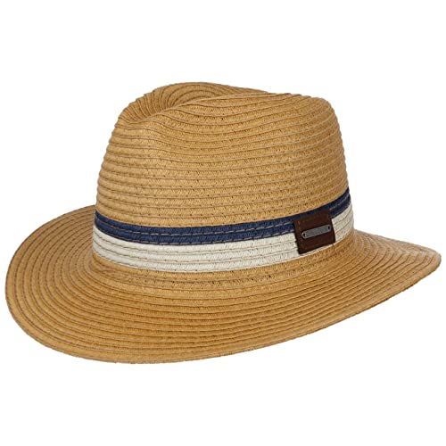 CHILLOUTS Manaus Hat Herren Sonnenhut - Panama Hut Herren Sommer UV Schutz UPF50+, Strohhut Breite Krempe, Hochwertiger Sonnenhut Verstellbar, Braun, S-M