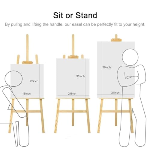 Image of Chocozone 5feet Easel Stand for Painting Easel Stand for White Board with Adjustable Height & Angle Indoor & Outdoor Advertisement Board (Wood)