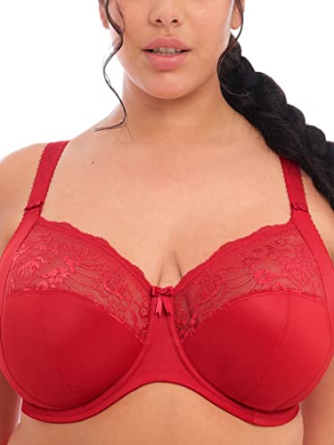 Elomi Cobertura total feminina, Vermelho alto, 46DD