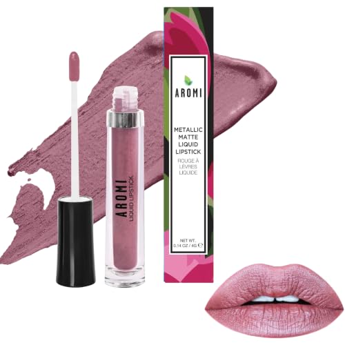 Aromi Dusty Rose Metallic Liquid Lipstick (Pixie Dust)