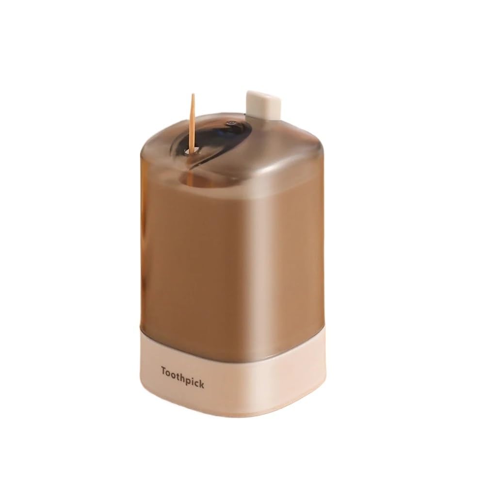 TIANSHENGQI Automatic Pop-Up Toothpick Holder Container Portable Kitchen Restaurant Table Storage Box Home Toothpicks Dispenser(White)