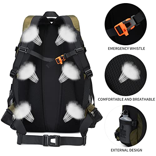 Bovip 40L Hiking Backpack Waterproof Lightweight Daypack Travel Sports Camping Backpack For Men Women Green #TOP3