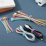 15Pcs Silicone Reusable Twist Ties – Anti-Slip Flexible Cord Straps, Colorful Rubber Gear Ties for Sealing & Bundling, Soft Cable Ties for Electronics & Home