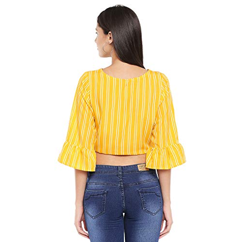 Image of OOMPH! Women's Crepe Ruffeld Top - Forest Green