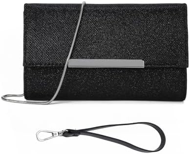 AFKOMST Small Clutch Purses for Women Summer Crossbody Bags and Straw Wristlet Handbags with Chain Strap