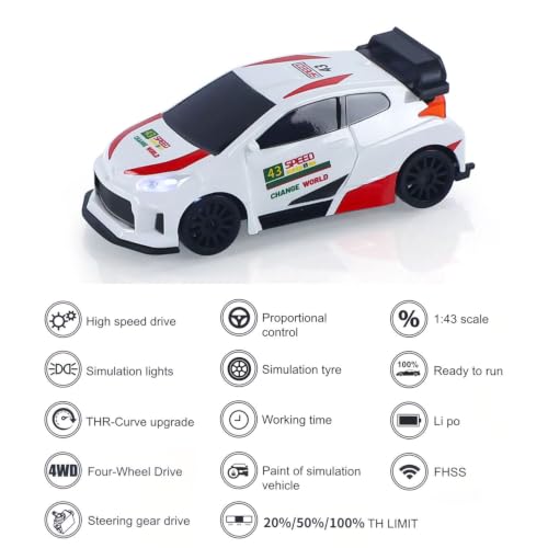Image of US in Stock, 1 /43 High Speed RC Racing Car Radio Controlled Drift Vehicle 4WD RTR Mini Model Toy 2.4G Radio Battery Gifts Hobby Grade Model for Ages 14+