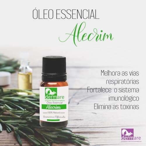 DERMARE Oleo Essencial de Alecrim, Transparente, 10 ml