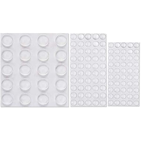 Clear Rubber Feet Bumper Pads, 120 Pcs Self Adhesive Cabinet Door Coasters Bumpers Buffer Pads, Small Silicone Non Slip Noise Dampening Rubber Stops for Furniture Drawers Wall Protectors (3 Sizes) Cover