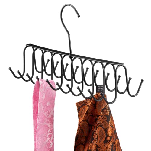 Jetec Belt Tie Rack Hanger Tie Rack Hanger for Closet Metal Belt Organizer Max 60 Belts 20 Hooks for Shawls Scarves Jewry Closet Organizers and Storage