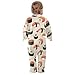 Emelivor Shrimp Sushi Biege Baby One-Piece Newborn Pajamas Long Sleeve Footed Pjs for Girl Boy Kids