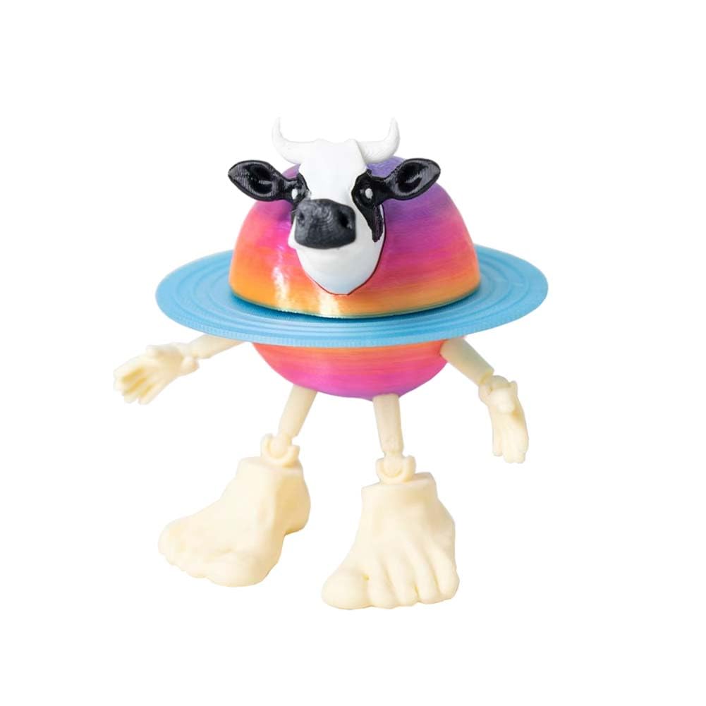 Jilijia Tung Tung Tung Sahur Figure 3D Printed Brainrot Animals Model 9CM Funny Statue Ornament Collectible Gift(La Vacca Saturno Saturnita)