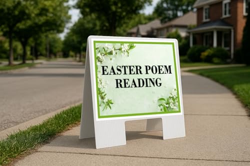 Easter Poem Reading Spring Flowers Sage Green A-Frame Double Sided