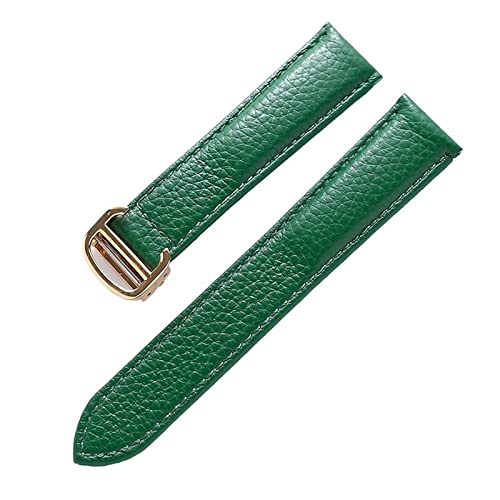 KGFDSGDS Correa de Reloj para Cartier Tank Solo, Correa de Reloj con Cierre desplegable para Hombres y Mujeres, Correa de Reloj Suave de Cuero Genuino, 20 mm 22 mm 23 mm