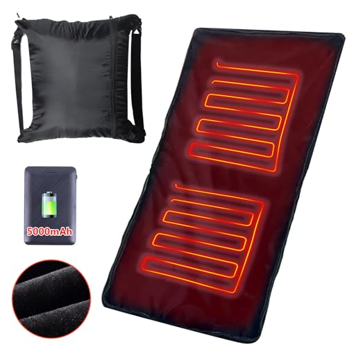 HIKERBRO Heated Sleeping Bag Liner with 5000mAh Power Bank, Heated Sleeping Bag Pad, Electric Heated Blanket Trekpack for Camping Cold Weather, 3 Heating Level, Compact Backpack Style Outdoor