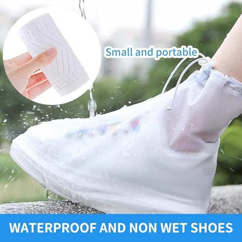 Image of SILENCIO Rain Boots Shoe Covers Waterproof for Men Women Shoe Protectors with Zipper Not-Slip Reusable Overshoes Galoshes for Hiking Climbing Camping Cycling Rainy Day (XL)