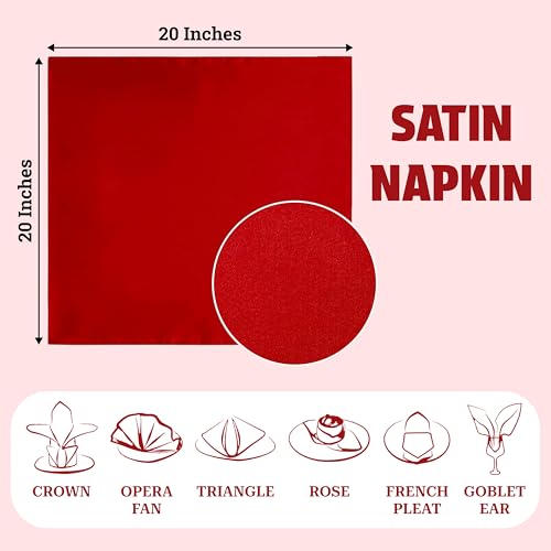 Servilletas de Satén MDS Pack 50 50x50 cm Cuadradas Rojas miniatura 4