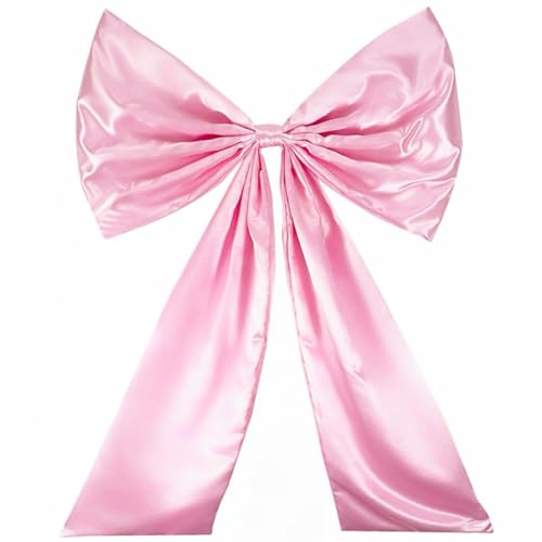 Maiangel Giant Large Satin Ribbon Bow 25x40inch Pink Big Giant Bow for Coquette Room Decor Wedding Birthday Party Backdrop Wall Christmas Tree Decoration (Pink)