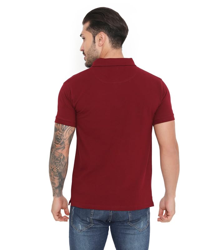 Image of VIP Cotton Rich Fabric Pique Knit Polo Collar T-Shirt Combo Set for Mens with Pockets