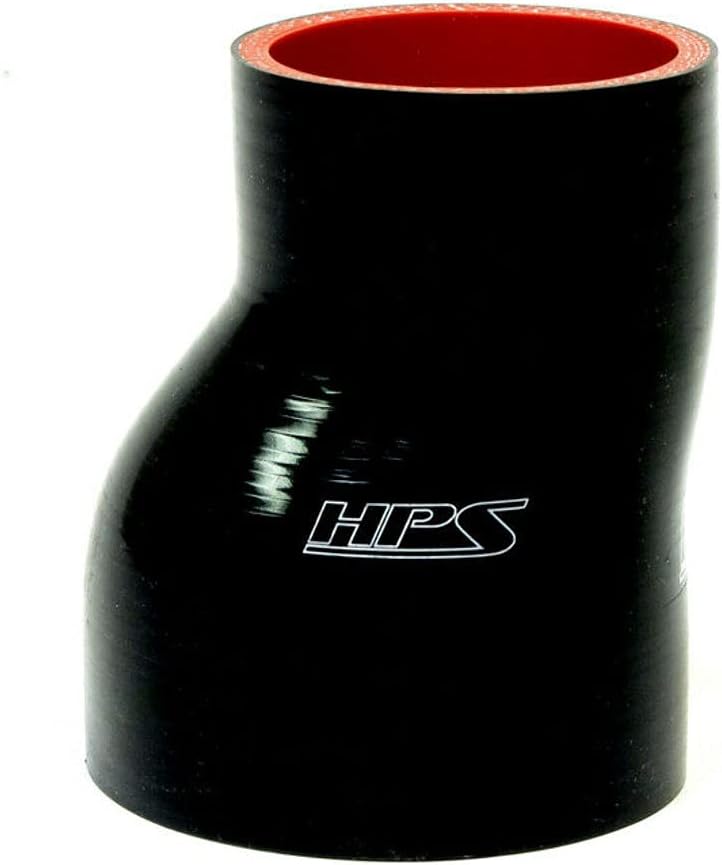 HPS Performance HTSOR-200-250-BLK High Temp 4-ply Reinforced Silicone Offset Reducer Coupler Hose, 60 PSI Maximum Pressure, 3" Length, 2" > 2-1/2" ID, Black