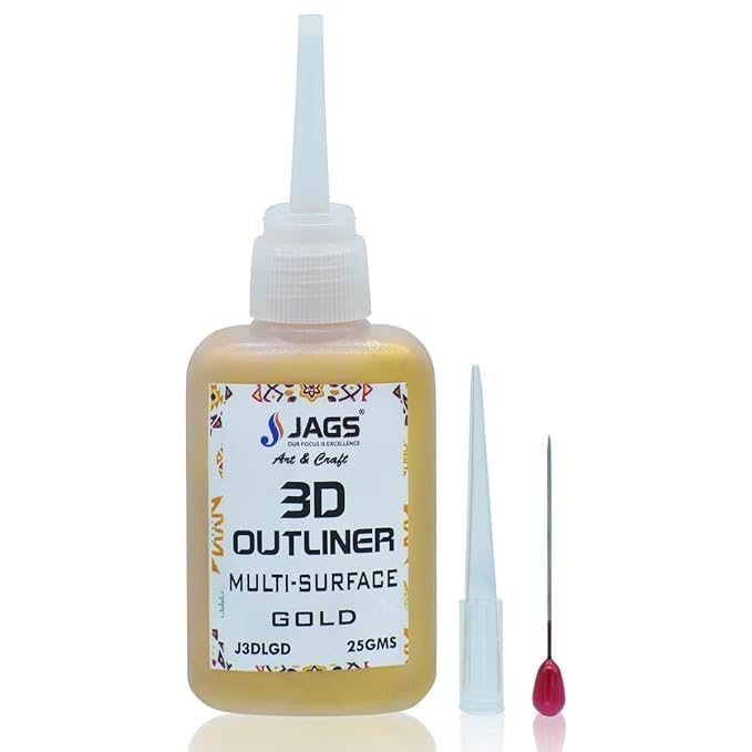ARTISTERY Pack of 1Pcs 3D Outliner Multi Surface Colour Gold 25Gms-image-38