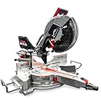 LUMBER JACK Professional 12 Inch Double Bevel Compound Sliding Mitre Saw with LED Shadow Light 240V 2400rpm Includes 60T Blade