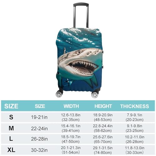 Cool Ocean Fish Luggage Covers Tsa Approved Suitcase Cover Elastic Washable Luggage Sleeve Carry on Cover Protector Anti-Scratch Suitcase Protector Fits 19-30 Inch Case(L)2