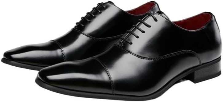 Men's Casual Leather Shoes Oxford Shoes Slip Wear-Resistant Rubber Dress Shoes