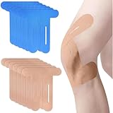 12 Stück Kinesiotapes, Knie Tape Vorgeschnitten, Tapex Kniegelenk, Wasserfestes und Elastisches Physio Tape für Knieschmerzlinderung und Unterstützun (Hautfarbe, blau)