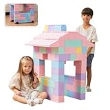 Giant Plastic Blocks Jumbo, Big Blocks, Jumbo Blocks, Big Building Blocks Jumbo, Giant Blocks, Huge Blocks, Jumbo Building Blocks, 86 Pieces Large Blocks for Kids Ages 1 to 8 86 pcs pastel with wheels