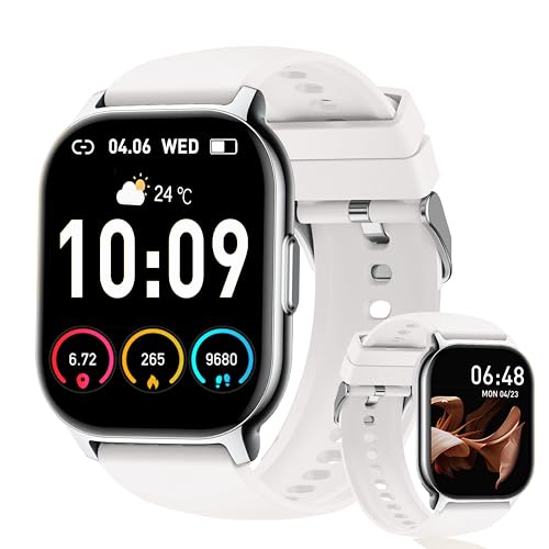Vtkp Reloj de fitness para hombre y mujer de 2,1 pulgadas con respuesta o respuesta de llamadas, 110+ reloj deportivo inteligente, podómetro, cronómetro/pulsómetro, impermeable IP68 Watch para