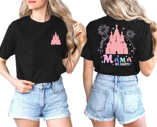 Image of Mama Shirt for Women Mama Graphic Tees Funny Mom Gifts Family Holiday Vacation Tops