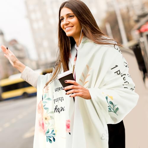 Prayer Shawl for Women Christian Prayer Scarf Floral Tassel Scarf for Teacher Mother Church Birthday Gifts4