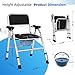 4 in 1 Folding Bedside Commode Chair for Elderly with Arms and Back,Adjustable Height Raised Toilet Seat with Handles,Adults Potty Chair for Seniors,Disabled and Pregnant