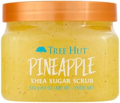 Tree Hut Shea Sugar Scrub, Pineapple, 18 oz | Exfoliating, Hydrating & Moisturizing Body Scrub with Shea Butter & Nourishing Essential Oils, Smooth & Soften Skin
